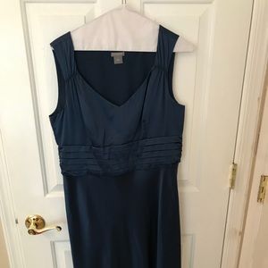 Slate Blue satin  cocktail dress
